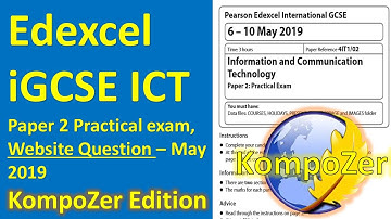 Edexcel iGCSE ICT Paper 2, Website Question - May 2019 - in KompoZer!