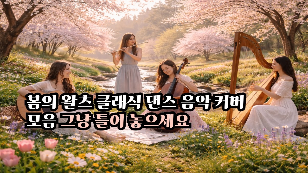 봄의 왈츠 클래식 댄스 음악 커버 모음 그냥틀어 놓으세요 ㅣ카페 공부와 휴식 명상에 좋은 음악 | 봄빛이 흐르는 자연의  왈츠 오케스트라 선율 | 피아노연주 듣기좋은 바이올린연주