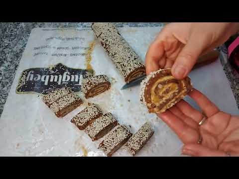 رولت خرما خیلی راحت وخوشمزه 