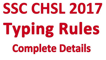 SSC CHSL 2017 Typing Rules Complete Details Test Date | SSC CHSL Typing Test Practice Set Book