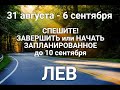 ЛЕВ♌ Таро-прогноз 31 августа-6 сентября. Гороскоп Лев/Horoscope Leo September. Ирина Захарченко.