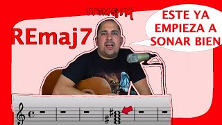 acorde guitarra - re con septima mayor - remaj7 - dmaj7 (english subs)