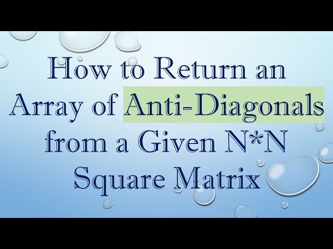 How to Return an Array of Anti-Diagonals from a Given N*N Square Matrix