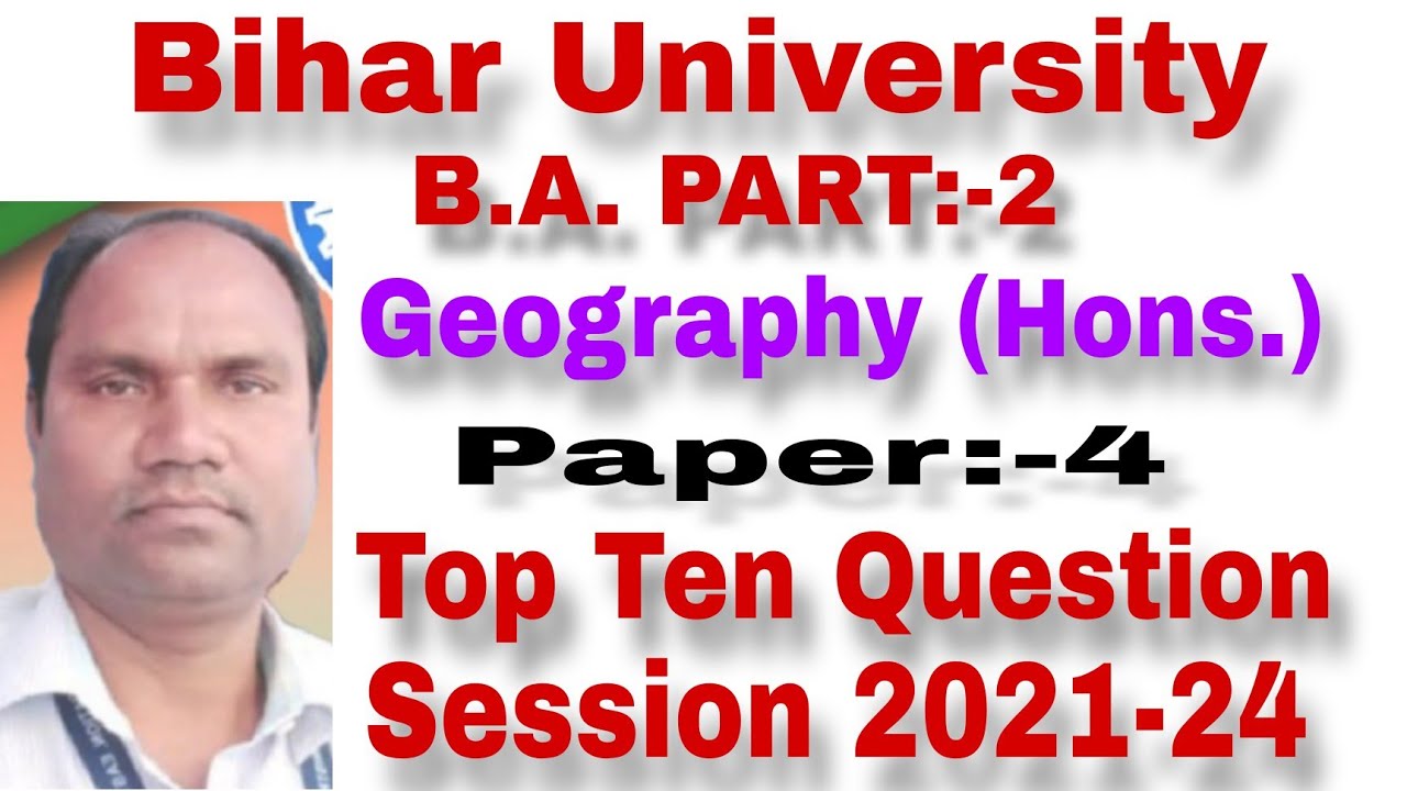 BA Part 2 Geography Honours Paper 4 bihar University geography