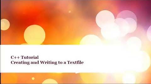 C++ Tutorial on stream libraries to write and create a text file as Database