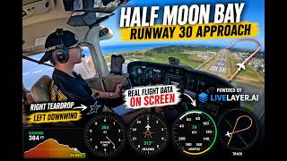 Half Moon Bay Runway 30 Approach | KHAF