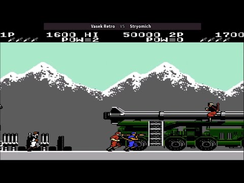 러시 앤 어택 Rush'n Attack (NES) 绿色兵团 2 players gameplay