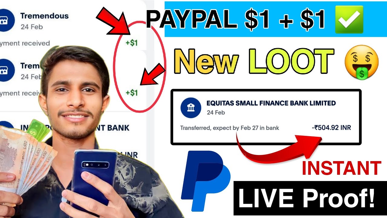 New PayPal $1 + $1 LOOT Offer 🤑 | New Paypal Earning App 2024 | PayPal Earning Apps