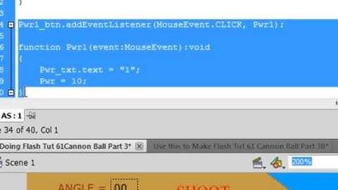 Flash Tutorial 61 Cannon Ball Part 3