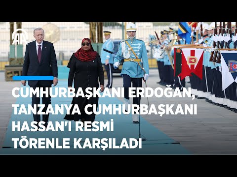 Cumhurbaşkanı Erdoğan Tanzanya Birleşik Cumhuriyeti Devlet Başkanı Hassan'ı resmi törenle karşılıyor