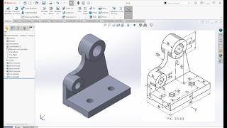 Bearing Support Bracket | Easy Mechanical Drawing Tutorial for Beginners | SolidWorks