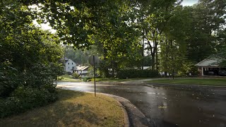 American Neighborhood Walk after Rain Showers | Nature Sounds for Sleep and Study