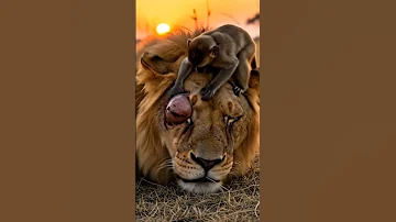 A Tiny Friend S Big Heart Monkey Helps Injured Lion In Africa 