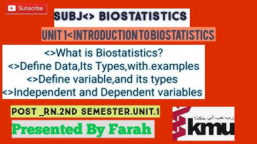 Biostatistics || unit 1|| Introduction to Biostatistics|| PRN 2 nd semester