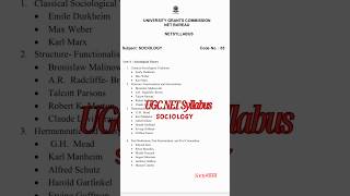 UGC NET syllabus for Sociology (Paper 2 )! All the 10 units . #sociology #ugcnet #paper2 #june2026