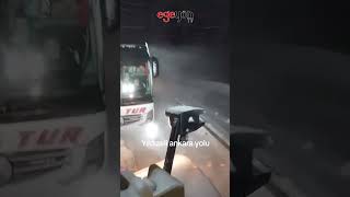 Yolcu Otobüsü Kar Dolu Yolda Mahsur Kaldi