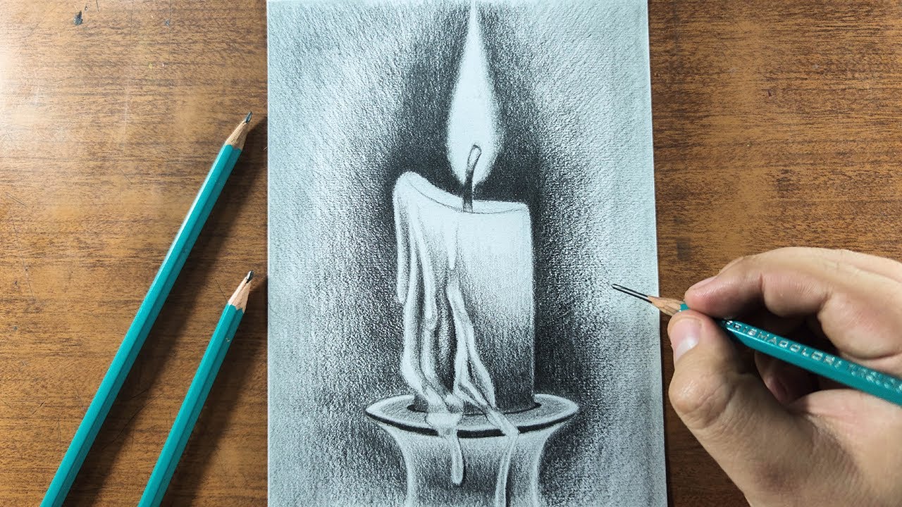 Vector hand drawn sketch of candle Stock Vector | Adobe Stock