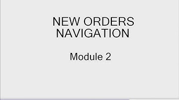 CPOE - New Orders Navigation (Module 2)