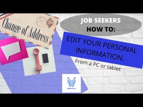JOB SEEKERS: How to edit your personal information from a PC/tablet ...