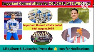 Bi-weekly Current Affairs| 18th August| Namrata Batra|79th Independence Day|FA Community Shield 🔥🔥🔥