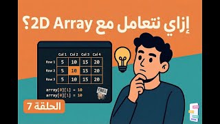 شرح 2D Arrays في لغة C  | شرح 2D Arrays بطريقة مستحيل تنساها – الحلقة 7