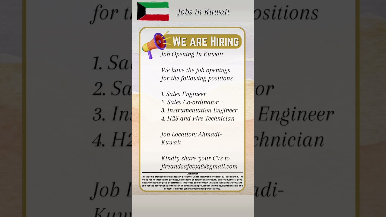 We are Hiring Jobs in Kuwait 
