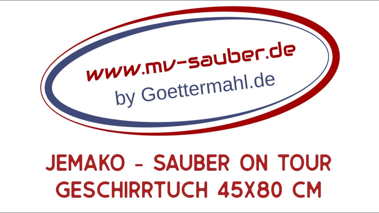 Geschirrtuch 45x80 cm aus der JEMAKO Aktion "Sauber on tour!" von www.mv-sauber.de VERSANDKOSTENFREI
