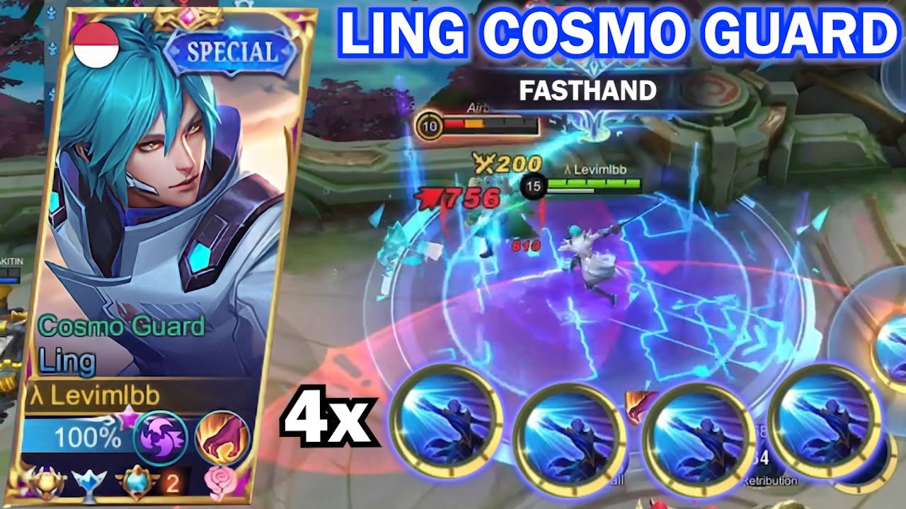 LING FASTHAND AGGRESSIVE COMBO USING COSMO GUARD! | LING FASTHAND GAMEPLAY - Mobile Legends