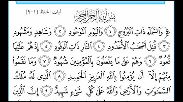 سورة البروج مكررة للحفظ من الآية ١-٩ إسلامية الصف الأول متوسط