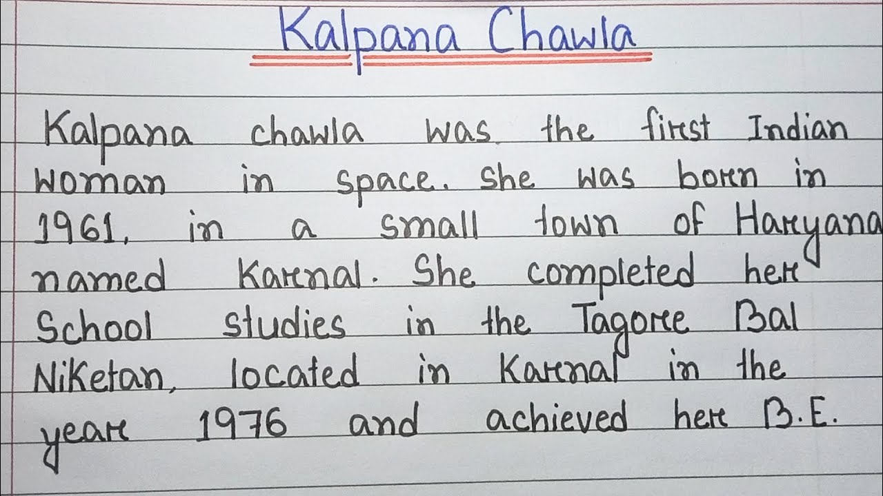 write an essay on kalpana chawla