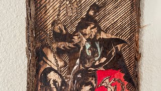 Batman and Spawn Pyrography Art
