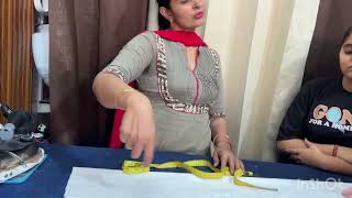 Day-7 offline batch tulip salwar drafting and cutting