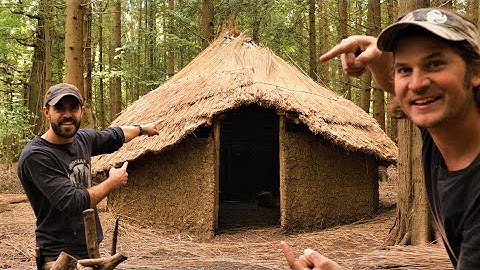 WE BUILT THIS with Handtools! Thatching a Celtic roundhouse in the forest with TA OUTDOORS