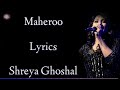 Maheroo lyrics  shreya ghoshal  darshan rathod  sharman joshi  super nani song rb lyrics