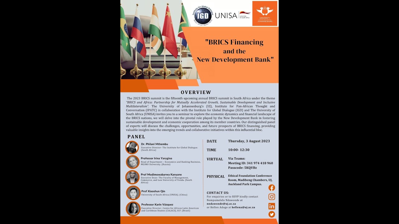 WEBINAR| BRICS Financing and the New Development Bank