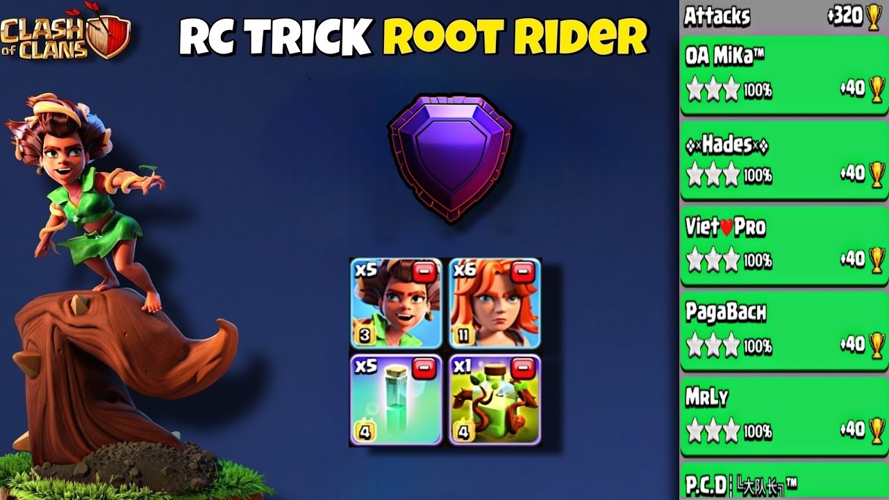 High legend league 🔥 TH17 RC Trick Root Rider Strategy 🔴 live Attacks 🔴 ...