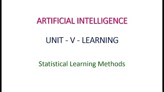 Statistical Learning Methods in Artificial Intelligence Profile