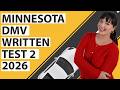 Minnesota DMV Written Test 2 2026 (60 Questions with Explained Answers)