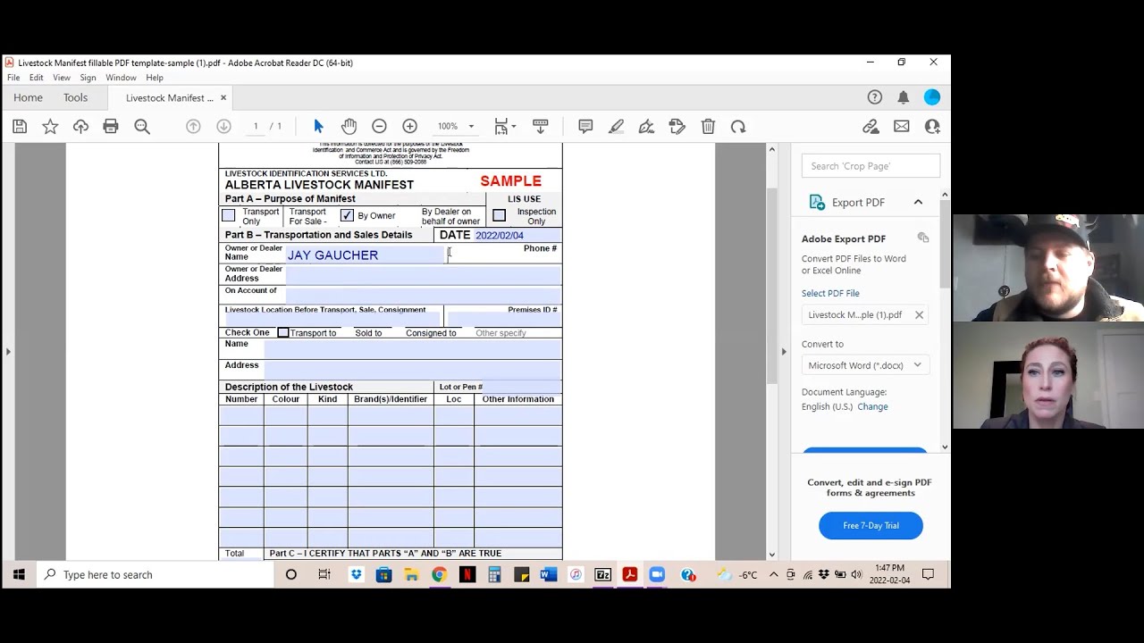How to Complete a Manifest with Livestock Identification Services YouTube