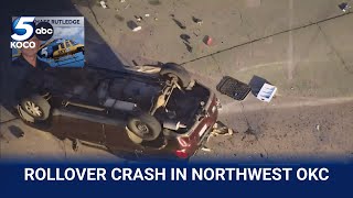 Police And Emsa Respond To Damaging Rollover Crash At Busy Northwest Oklahoma City Intersection