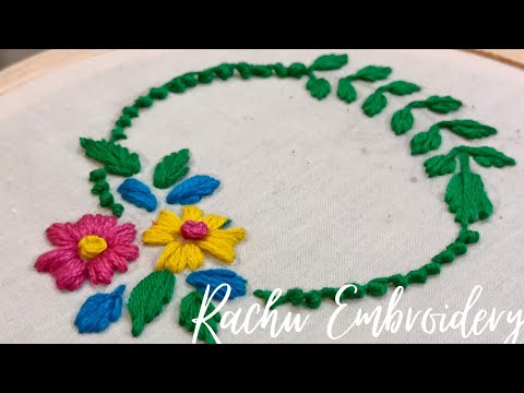 Embroidery Rachu Cushion cover hand embroidery tutorial | Basic embroidery stitches ...