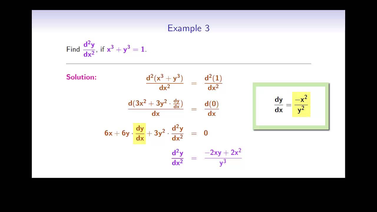 Implicit Differentiation and Logarithms YouTube