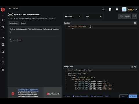 codewars python You Can't Code Under Pressure #1