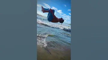 Goa wale Beach me🥰 #shortvideo #flip #stunt #trending Rahul&mukesh