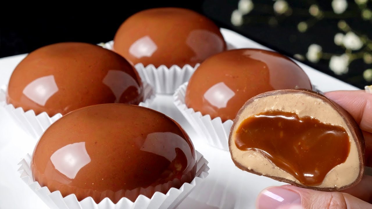 Schokoladen-Mochi mit Karamell und Milch! Frühstücksdessert, das ich jedes Wochenende mache!