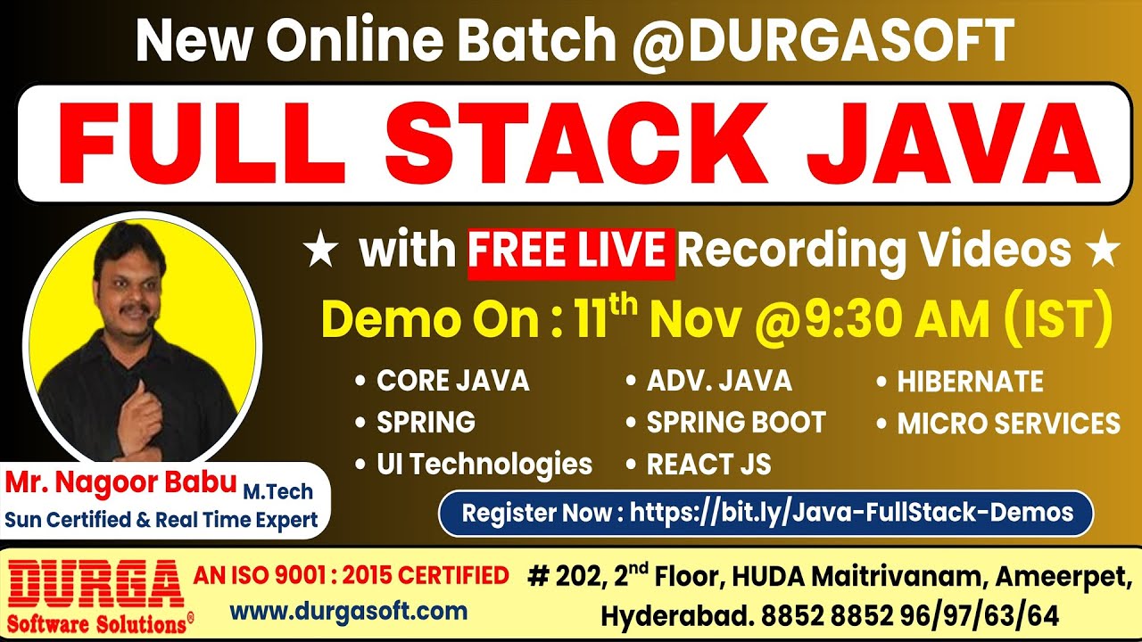 Full Stack Java Online Training @ DURGASOFT - YouTube