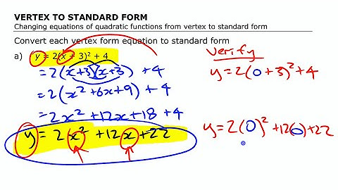 Vertex to Standard Form • Quadratic Functions [3j] Pre-Calculus 11