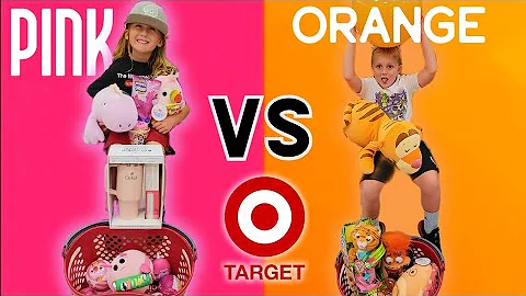 Pink 🌺 VS Orange 🦊 NO BUDGET TARGET SHOPPING CHALLENGE