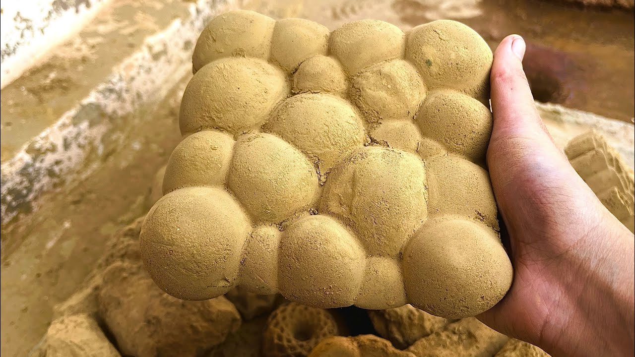 Brand New || Golden Mud New Shapes and Slabs Floor and Water crumbling dipping ASMR #insane 