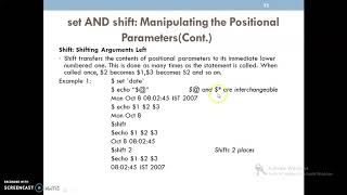 Set Shift Commands